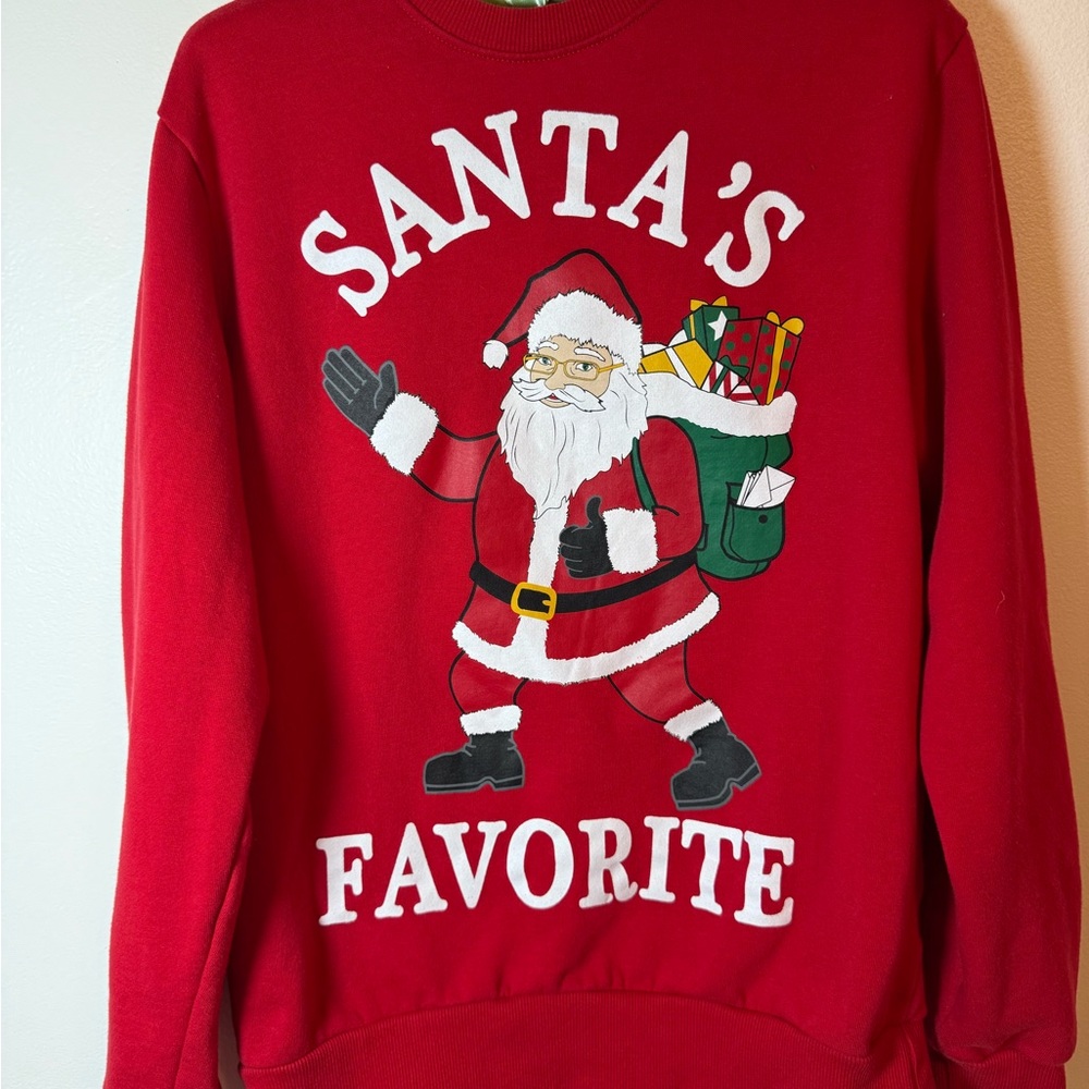Holiday‎ Time Red Santa Crewneck Sweater Womens 34/36 - Picture 2 of 4